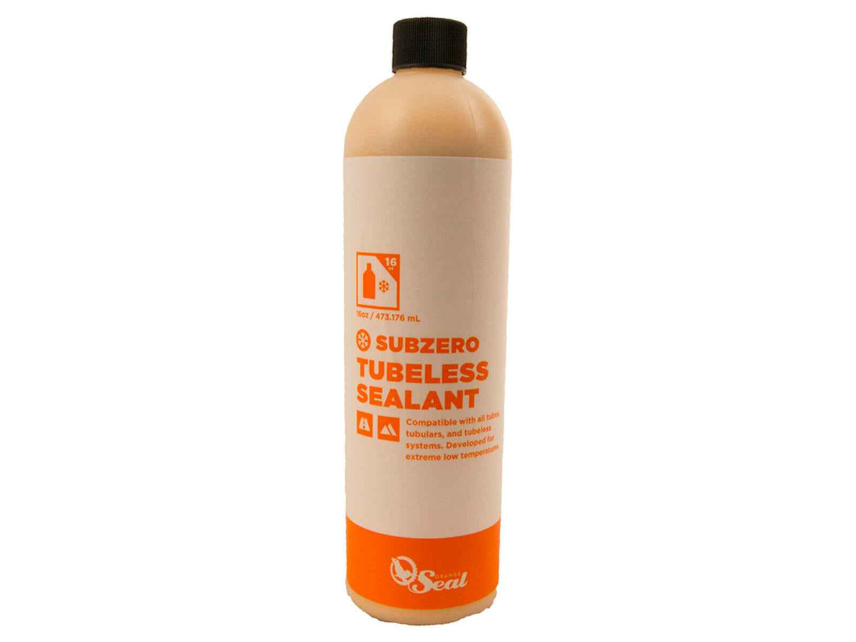 Orange Seal Subzero tubeless tyre sealant bottle