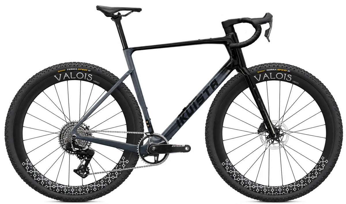 IKUISTA Halo carbon race gravel bike in Obsidian with SRAM Force XPLR AXS and Valois carbon wheels