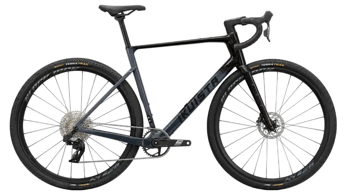 IKUISTA Halo carbon race gravel bike in Obsidian with SRAM Apex XPLR AXS, single chainring gravel build