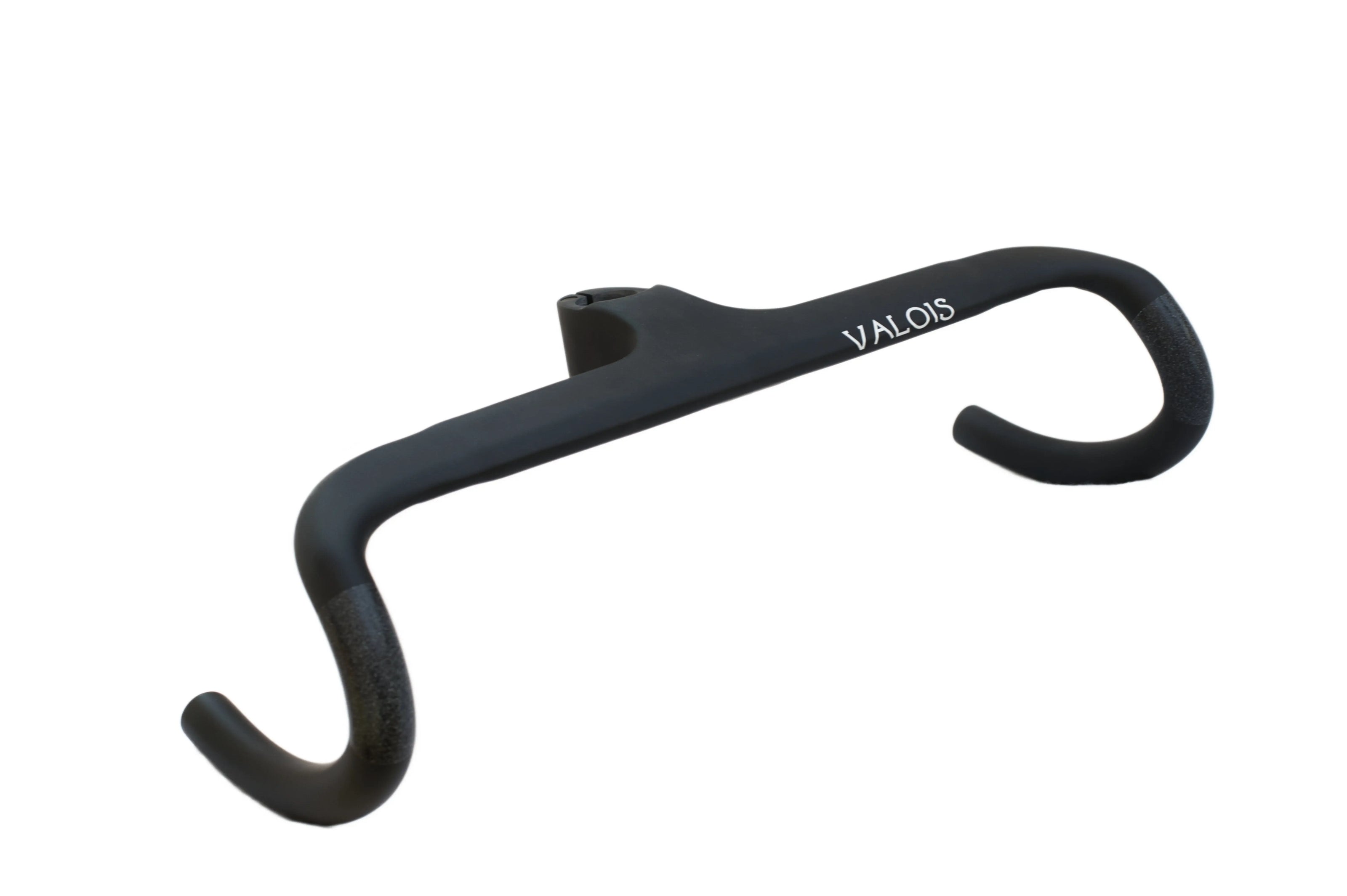 Valois Cˣ HBRD one-piece carbon cockpit, three-quarter view showing bar and stem as a single unit
