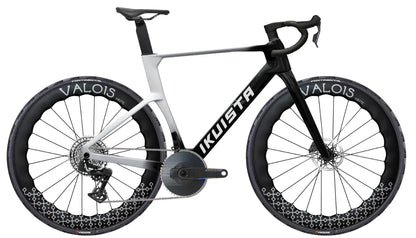 IKUISTA Fluxi carbon road bike in Nordic Alloy, SRAM Force AXS 1x aero build with Valois wheels