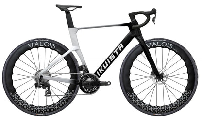IKUISTA Fluxi carbon road bike in Nordic Alloy with SRAM Force AXS and Valois deep-section carbon wheels