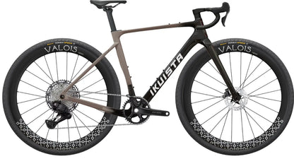 IKUISTA Spektri all-road bike in Stone Taupe with Shimano GRX 800 Di2 and Valois carbon wheels