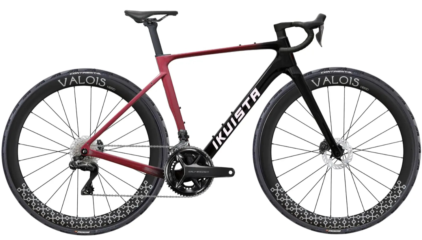 IKUISTA Spektri carbon endurance road bike in Oxide Red with Shimano Ultegra Di2 and Valois carbon wheels