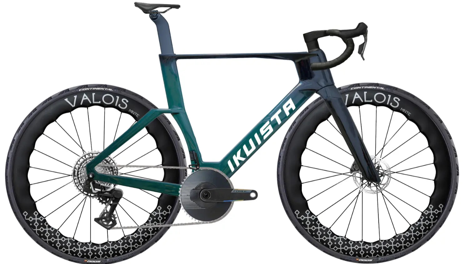 IKUISTA Vektori aero road bike in Midnight Pine, SRAM Force AXS 1x single chainring build