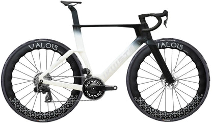 IKUISTA Vektori carbon aero road bike in Pure White with SRAM Force AXS, drive side view